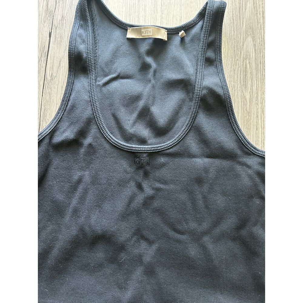 Kith black ribbed tank crop top size M